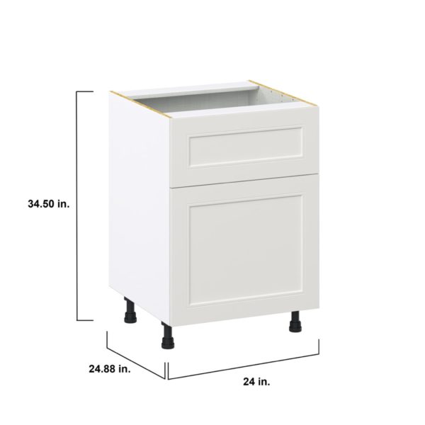 Wisteria Painted Light Gray Recessed Assembled Base Cabinet with 1 Door and 10 in. Drawer (24 in. W x 34.5 in. H x 24 in. D)