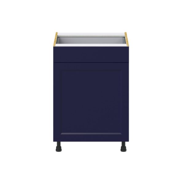 Camellia Painted Midnight Blue Recessed Assembled Base Cabinet with 1  Door and 1 Drawer (24 in. W x 34.5 in. H x 24 in. D)