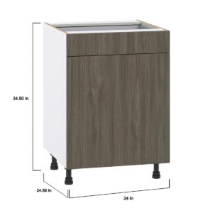 Cordyline Textured Slab Walnut Assembled Base Cabinet with 1  Door and 1 Drawer (24 in. W x 34.5 in. H x 24 in. D)