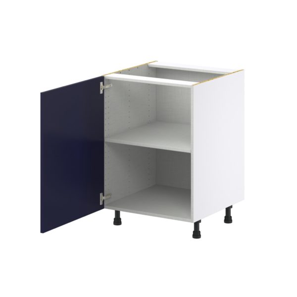 Camellia Painted Midnight Blue Recessed Assembled Base Cabinet with a Full High Door (24 in. W x 34.5 in. H x 24 in. D)