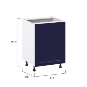 Camellia Painted Midnight Blue Recessed Assembled Base Cabinet with a Full High Door (24 in. W x 34.5 in. H x 24 in. D)