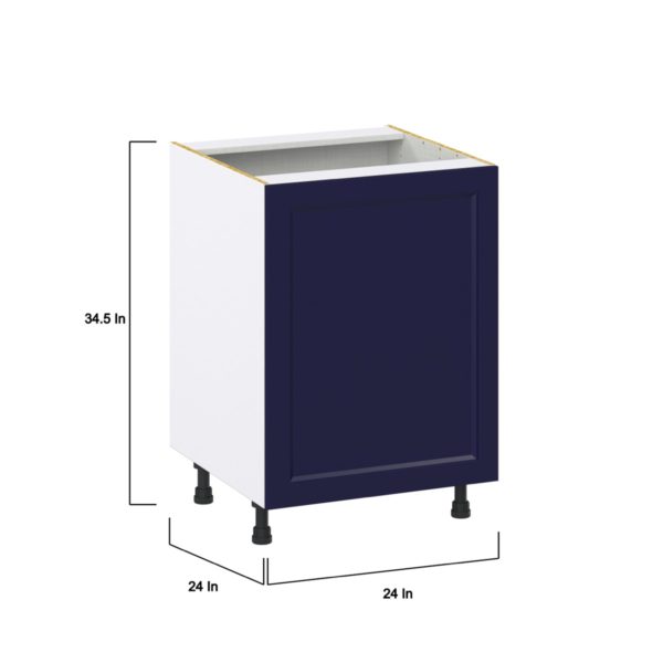 Camellia Painted Midnight Blue Recessed Assembled Base Cabinet with a Full High Door (24 in. W x 34.5 in. H x 24 in. D)