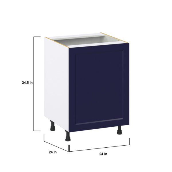 Camellia Painted Midnight Blue Recessed Assembled Base Cabinet with a Full High Door and 3 Inner Drawers (24 in. W x 34.5 in. H x 24 in. D)