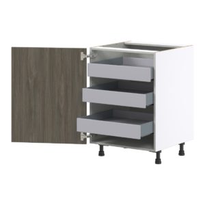 Cordyline Textured Slab Walnut Assembled Base Cabinet with a Full High Door and 3 Inner Drawers (24 in. W x 34.5 in. H x 24 in. D)