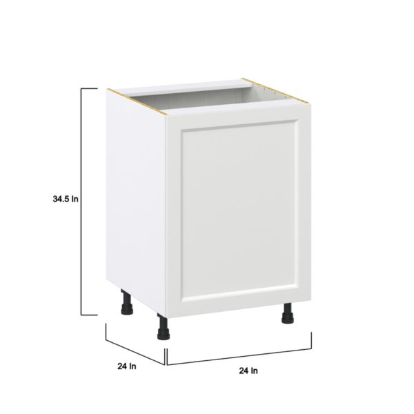 Magnolia Painted Bright White Recessed Assembled Base Cabinet with a Full High Door and 3 Inner Drawers (24 in. W x 34.5 in. H x 24 in. D)