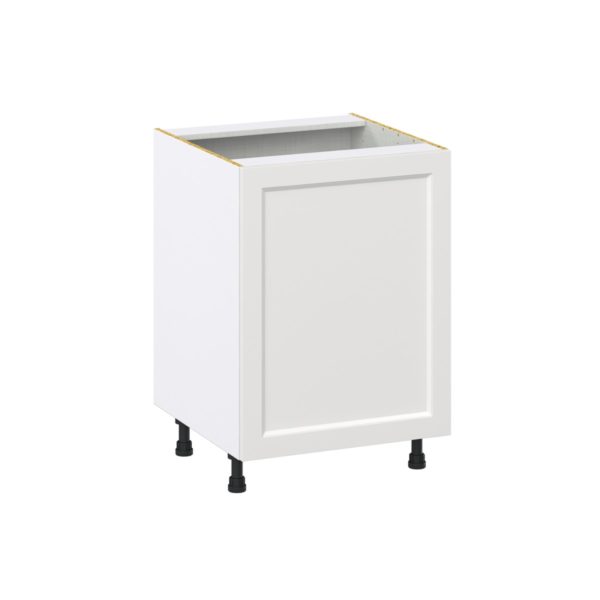 Magnolia Painted Bright White Recessed Assembled Base Cabinet with a Full High Door and 3 Inner Drawers (24 in. W x 34.5 in. H x 24 in. D)