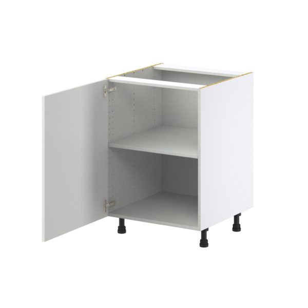 Magnolia Painted Bright White Recessed Assembled Base Cabinet with a Full High Door (24 in. W x 34.5 in. H x 24 in. D)