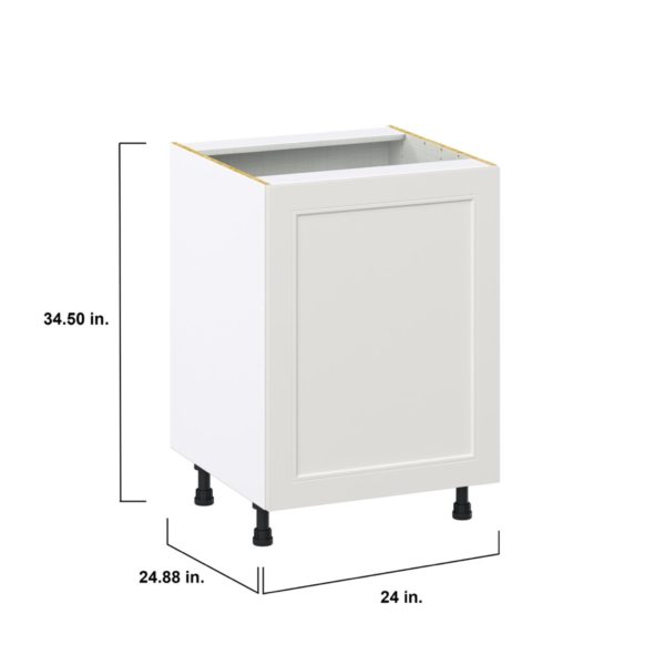 Wisteria Painted Light Gray Recessed Assembled Base Cabinet with a Full High Door (24 in. W x 34.5 in. H x 24 in. D)