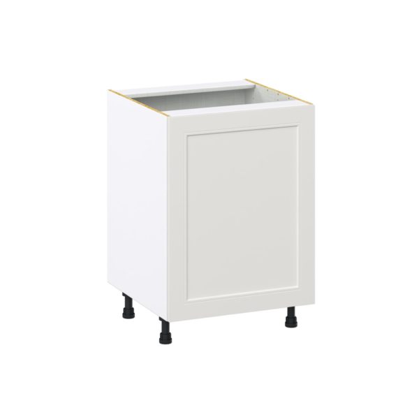 Wisteria Painted Light Gray Recessed Assembled Base Cabinet with a Full High Door (24 in. W x 34.5 in. H x 24 in. D)