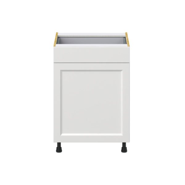 Magnolia Painted Bright White Recessed Assembled Base Cabinet with 1  Door and 1 Drawer (24 in. W x 34.5 in. H x 24 in. D)