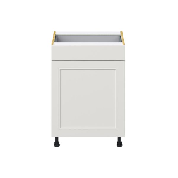 Wisteria Painted Light Gray Recessed Assembled Base Cabinet with 1  Door and 1 Drawer (24 in. W x 34.5 in. H x 24 in. D)