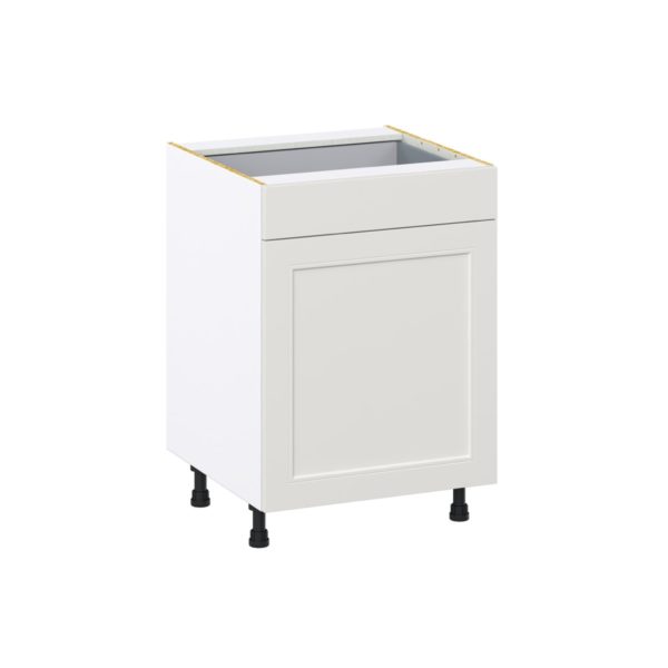 Wisteria Painted Light Gray Recessed Assembled Base Cabinet with 1  Door and 1 Drawer (24 in. W x 34.5 in. H x 24 in. D)