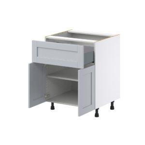 Sea Holly Light Gray  Shaker Assembled Base Cabinet with 2 Doors and a 10 in. Drawer (27 in. W X 34.5 in. H X 24 in. D)