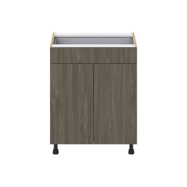 Cordyline Textured Slab Walnut Assembled Base Cabinet with 2 Doors and a Drawer (27 in. W X 34.5 in. H X 24 in. D)