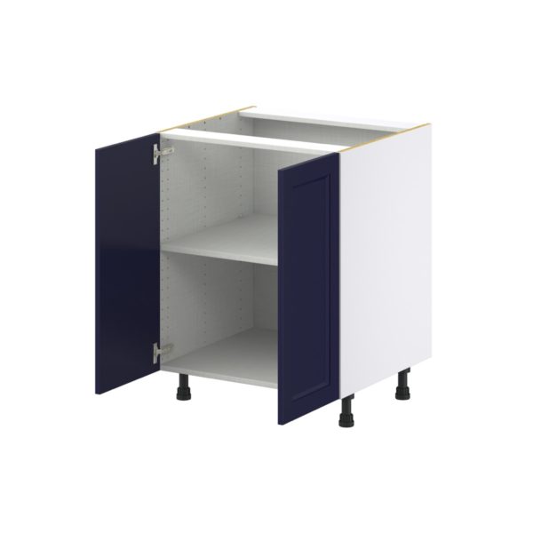 Camellia Painted Midnight Blue Recessed Assembled Base Cabinet with 2 Full High Door (27 in. W X 34.5 in. H X 24 in. D)