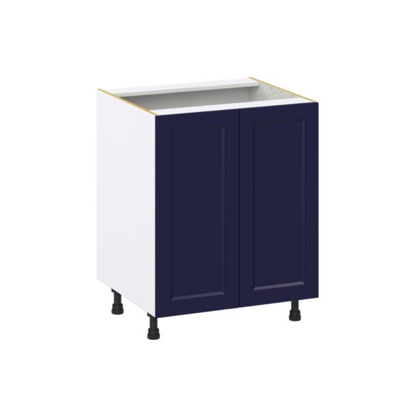 Camellia Painted Midnight Blue Recessed Assembled Base Cabinet with 2 Full High Door (27 in. W X 34.5 in. H X 24 in. D)