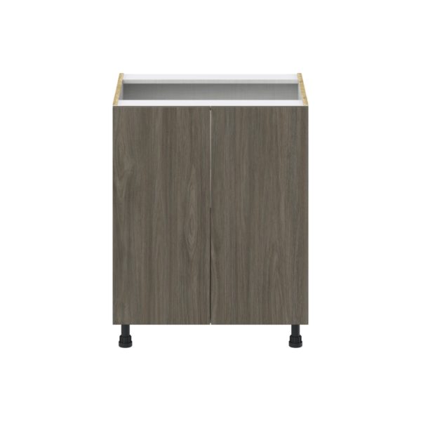 Cordyline Textured Slab Walnut Assembled Base Cabinet with 2 Full High Door (27 in. W X 34.5 in. H X 24 in. D)