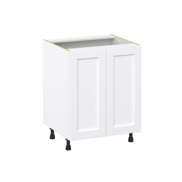 Dahlia Bright White  Shaker Assembled Base Cabinet with 2 Full High Door (27 in. W X 34.5 in. H X 24 in. D)