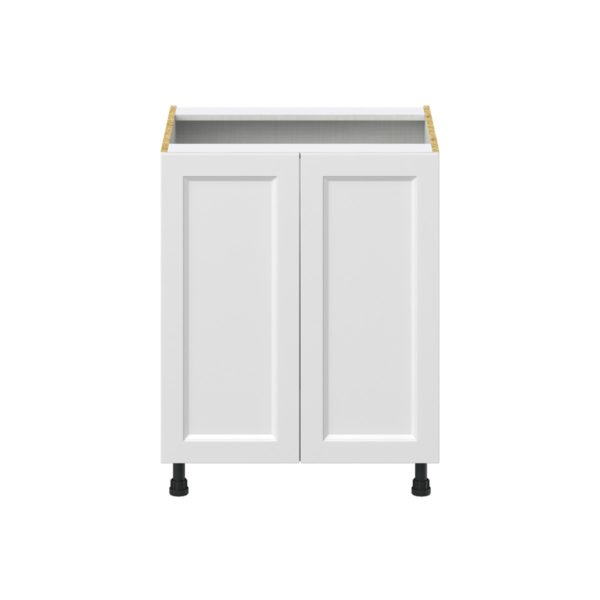 Magnolia Painted Bright White Recessed Assembled Base Cabinet with a 2 Full High Door and 3 Inner Drawers (27 in. W X 34.5 in. H X 24 in. D)