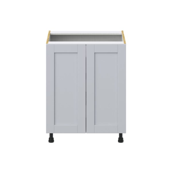 Sea Holly Light Gray  Shaker Assembled Base Cabinet with a 2 Full High Door and 3 Inner Drawers (27 in. W X 34.5 in. H X 24 in. D)