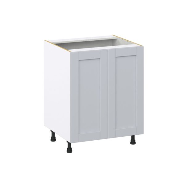 Sea Holly Light Gray  Shaker Assembled Base Cabinet with a 2 Full High Door and 3 Inner Drawers (27 in. W X 34.5 in. H X 24 in. D)