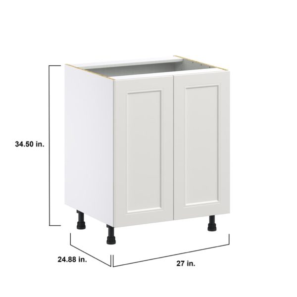 Wisteria Painted Light Gray Recessed Assembled Base Cabinet with a 2 Full High Door and 3 Inner Drawers (27 in. W X 34.5 in. H X 24 in. D)