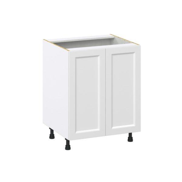 Magnolia Painted Bright White Recessed Assembled Base Cabinet with 2 Full High Door (27 in. W X 34.5 in. H X 24 in. D)