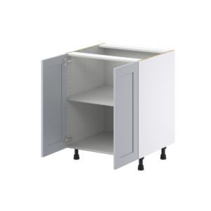 Sea Holly Light Gray  Shaker Assembled Base Cabinet with 2 Full High Door (27 in. W X 34.5 in. H X 24 in. D)