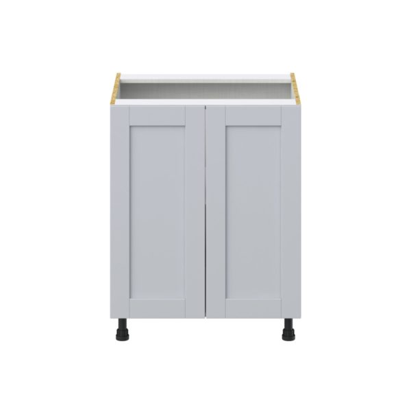 Sea Holly Light Gray  Shaker Assembled Base Cabinet with 2 Full High Door (27 in. W X 34.5 in. H X 24 in. D)