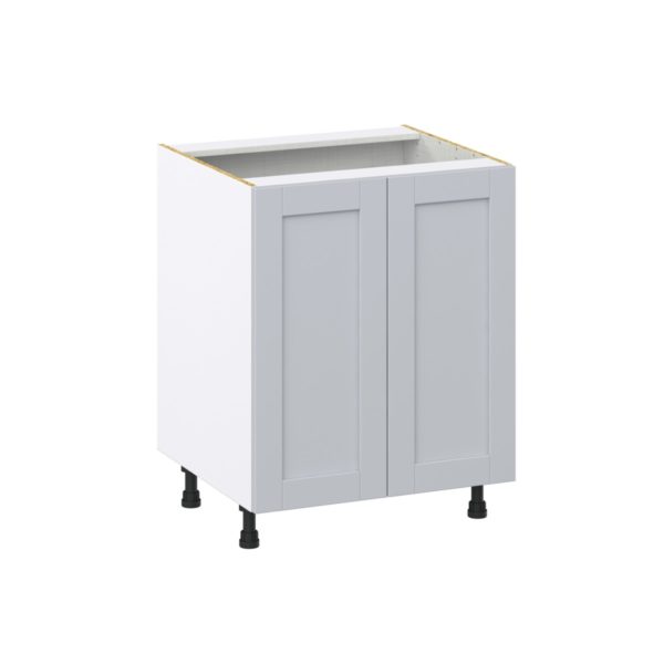 Sea Holly Light Gray  Shaker Assembled Base Cabinet with 2 Full High Door (27 in. W X 34.5 in. H X 24 in. D)