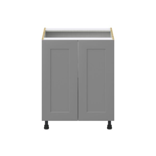 Willow Painted Slate Gray  Shaker Assembled Base Cabinet with 2 Full High Door (27 in. W X 34.5 in. H X 24 in. D)