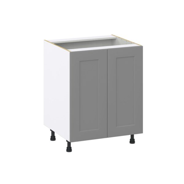 Willow Painted Slate Gray  Shaker Assembled Base Cabinet with 2 Full High Door (27 in. W X 34.5 in. H X 24 in. D)