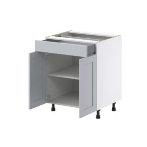 Sea Holly Light Gray  Shaker Assembled Base Cabinet with 2 Doors and a Drawer (27 in. W X 34.5 in. H X 24 in. D)