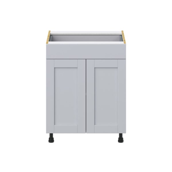 Sea Holly Light Gray  Shaker Assembled Base Cabinet with 2 Doors and a Drawer (27 in. W X 34.5 in. H X 24 in. D)