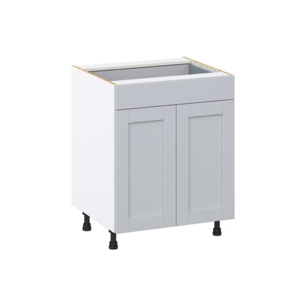 Sea Holly Light Gray  Shaker Assembled Base Cabinet with 2 Doors and a Drawer (27 in. W X 34.5 in. H X 24 in. D)