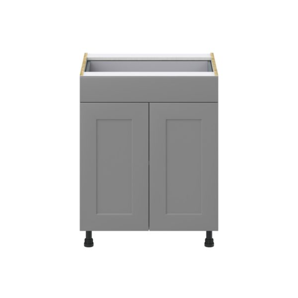 Willow Painted Slate Gray  Shaker Assembled Base Cabinet with 2 Doors and a Drawer (27 in. W X 34.5 in. H X 24 in. D)