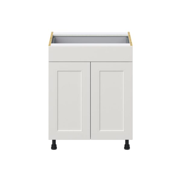 Wisteria Painted Light Gray Recessed Assembled Base Cabinet with 2 Doors and a Drawer (27 in. W X 34.5 in. H X 24 in. D)