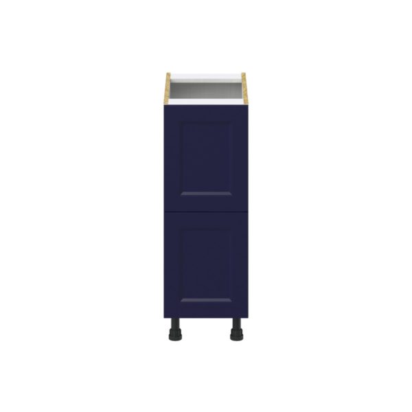 Camellia Painted Midnight Blue Recessed Assembled Base Cabinet with 2 Drawers (12 in. W X 34.5 in. H X 24 in. D)