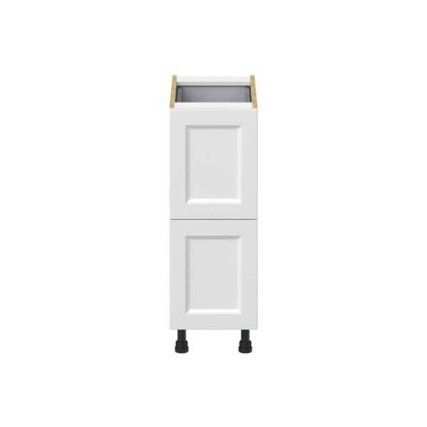 Magnolia Painted Bright White Recessed Assembled Base Cabinet with 2 Drawers and 1 Inner Drawer (12 in. W X 34.5 in. H X 24 in. D)