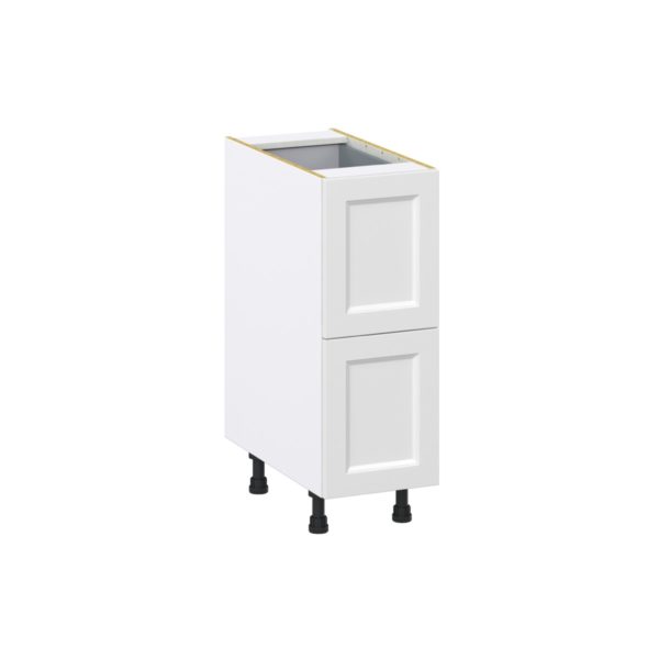 Magnolia Painted Bright White Recessed Assembled Base Cabinet with 2 Drawers and 1 Inner Drawer (12 in. W X 34.5 in. H X 24 in. D)