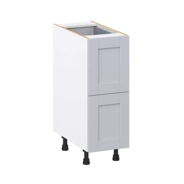 Sea Holly Light Gray  Shaker Assembled Base Cabinet with 2 Drawers and 1 Inner Drawer (12 in. W X 34.5 in. H X 24 in. D)