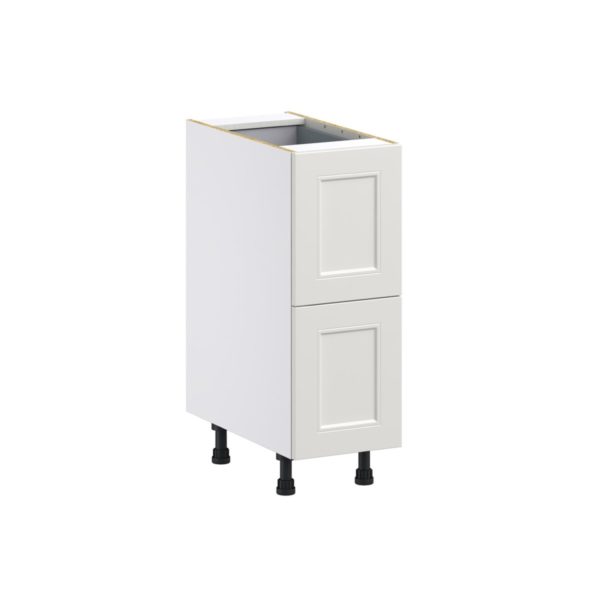 Wisteria Painted Light Gray Recessed Assembled Base Cabinet with 2 Drawers and 1 Inner Drawer (12 in. W X 34.5 in. H X 24 in. D)