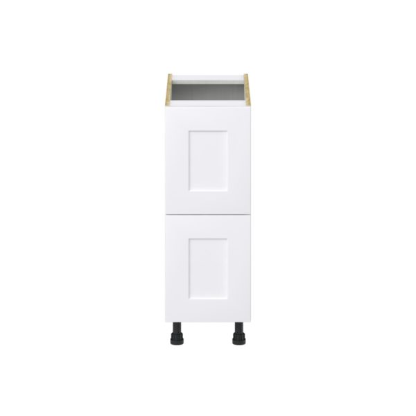 Jasmine Painted Warm White  Shaker Assembled Base Cabinet with 2 Drawers (12 in. W X 34.5 in. H X 24 in. D)