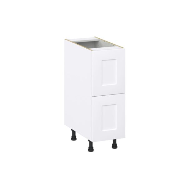 Jasmine Painted Warm White  Shaker Assembled Base Cabinet with 2 Drawers (12 in. W X 34.5 in. H X 24 in. D)