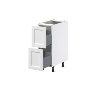 Magnolia Painted Bright White Recessed Assembled Base Cabinet with 2 Drawers (12 in. W X 34.5 in. H X 24 in. D)