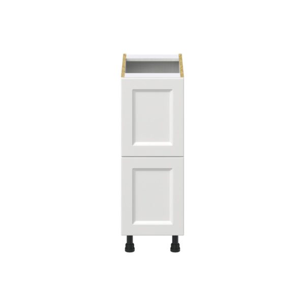 Magnolia Painted Bright White Recessed Assembled Base Cabinet with 2 Drawers (12 in. W X 34.5 in. H X 24 in. D)