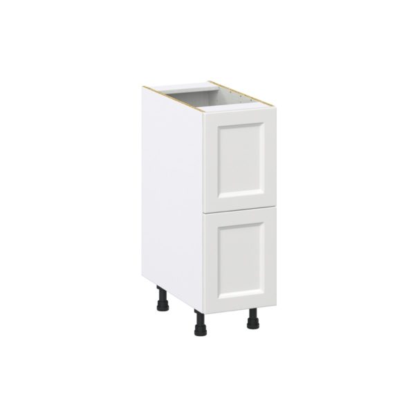 Magnolia Painted Bright White Recessed Assembled Base Cabinet with 2 Drawers (12 in. W X 34.5 in. H X 24 in. D)