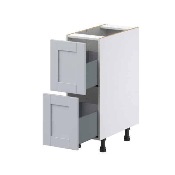 Sea Holly Light Gray  Shaker Assembled Base Cabinet with 2 Drawers (12 in. W X 34.5 in. H X 24 in. D)