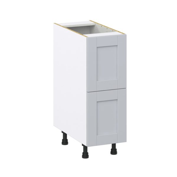 Sea Holly Light Gray  Shaker Assembled Base Cabinet with 2 Drawers (12 in. W X 34.5 in. H X 24 in. D)