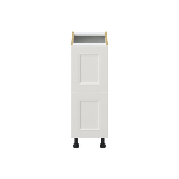 Wisteria Painted Light Gray Recessed Assembled Base Cabinet with 2 Drawers (12 in. W X 34.5 in. H X 24 in. D)